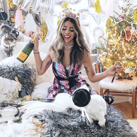 Zara Sequin Velvet MIDI Tie Dress - Small - Picture 9 of 9